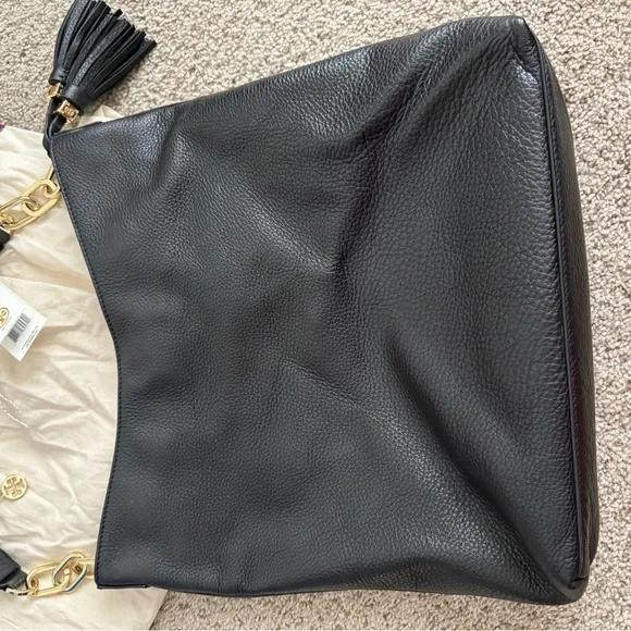 Tory Burch Hobo Tassel bag and matching wallet in black. Like new! - Picture 10 of 16
